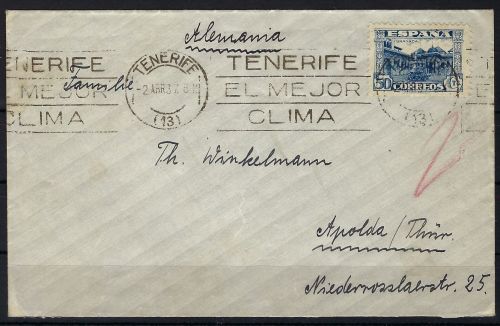 Feldpost Spanischer Bürgerkrieg 1937, Vermessungsschiff Meteor