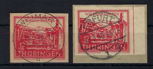 Thüringen Mi 113 ya (2) ideal gest., PF VI + VII, gepr. Ströh BPP