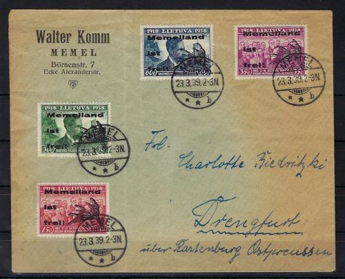 Memel Mi I/III, II/I, III/I, IVIII, Satzbrief