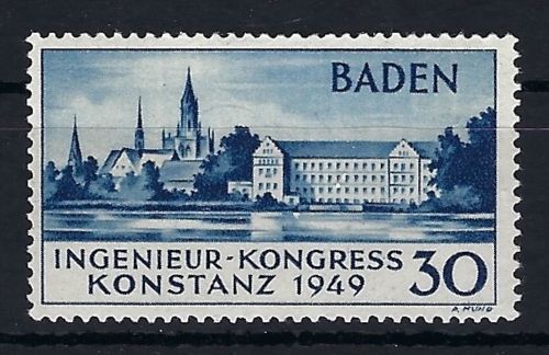 Fr. Zone Baden Konstanz II, Mi 46 II ** tiefst gepr. Strachwitz BPP