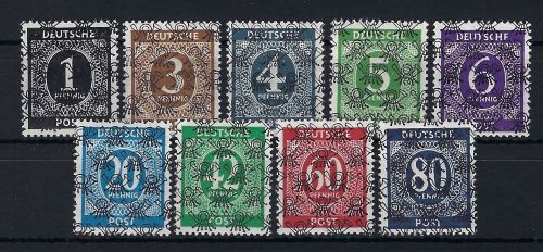 Bizone Mi I/II - IX/II * mit Erstfalzrest, alle Werte gep. Schlegel BPP