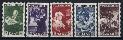 Saar Volkshilfe 1951, Mi 309-313 (310-13 gepr. Ney BPP)