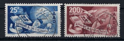 Saar Europarat 1950, Mi 297-298 °, 298 gep. C. Ney