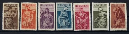 Saargebiet, Volkshilfe 1934, Mi 171-177 * (entfalzt)