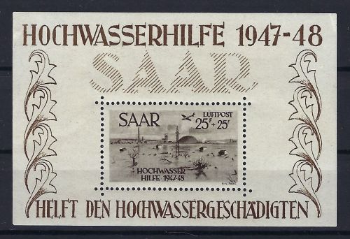 Saar Hochwasserhilfe 1947-48, Block 2 ** in guter Qualität