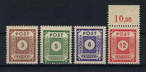 Ost Sachsen Mi 56 - 58 b**, 60 b** gep. Kunz / Stroh BPP