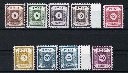 Ost Sachsen Mi 42 D III - 50 III meist **, gep. Kunz BPP