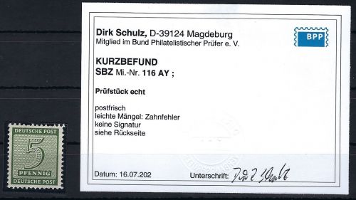 West Sachsen Mi 116 AY** einwandfrei