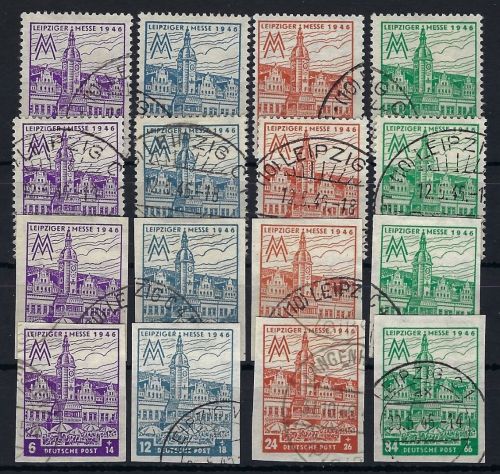 West Sachsen Mi 162 A/Y - 165 B X/Y, gep. Dr. Jasch BPP