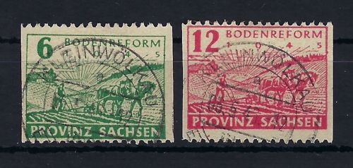 Provinz Sachsen Mi 85 - 86 wa B ° gepr. Stroh BPP