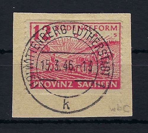 Provinz Sachsen Mi 86 wb C auf Luxus Briefstück, gepr. Stroh BPP