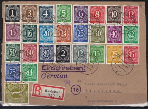 Kontrollrat I Mi 911 - 937 kompletter Satz auf Brief, Satzbrief