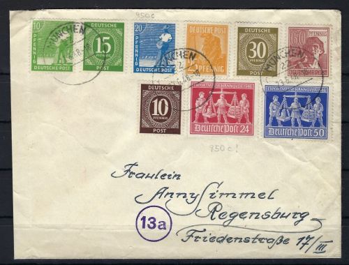 Zehfachfrankatur Gemeinschaftsaufgaben Mi 950 c MiF, Befund Hohmann