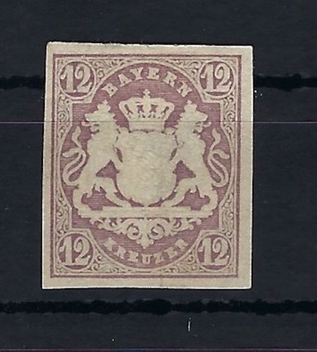 Bayern Mi 18 (*) ungebraucht ohne Gummi, vollrandig und einwandfrei