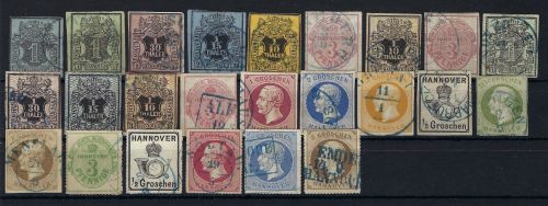 Hannover, Mi 1 - 25 gestempelt (ohne Mi 20), ME 4.878€