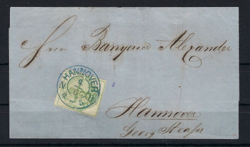 Hannover, Mi 21 y Luxus Brief, Hannover Ortsbrief