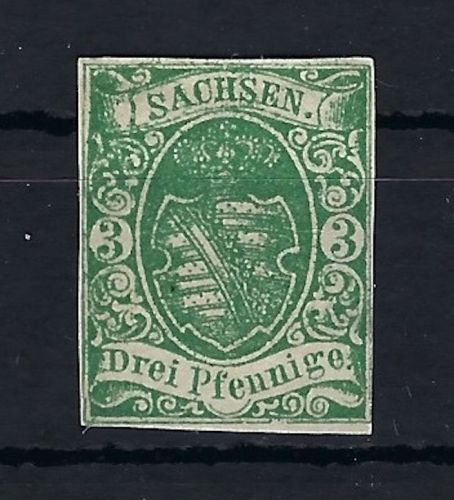 Sachsen, Mi 2 II * mit Erstfalz, ME 160€