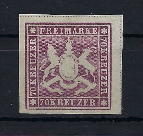 Württemberg Mi 42 (*) Ohne Gummierung, einwandfrei, signiert