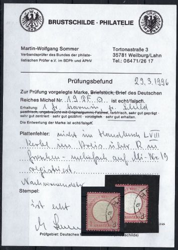 DR Brustschilde, Mi 19 ° mit PF LVIII, mit Befund Sommer BPP