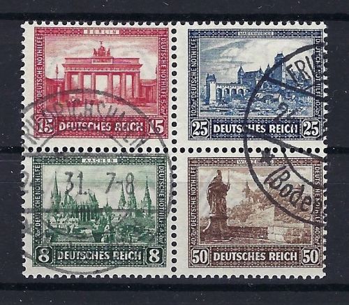 C) DR Herzstück aus Block 1 mit Tagestempel, Mi 446-449