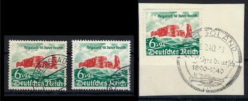 DR Helgoland, Mi 750 ° (3) mit PF II, II und V, ME 450€