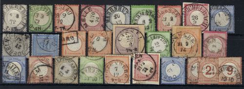 DR-Brustschilde gestempelt Mi 1-5, 7-10, 12-27, 29-30, ME 9.805€