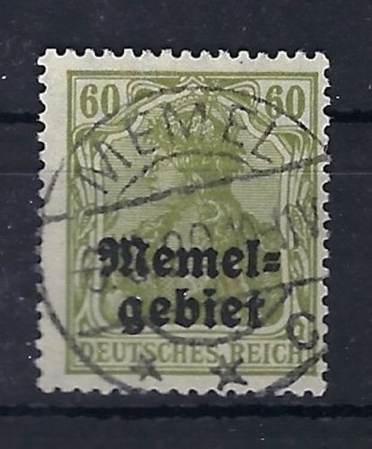 Memelgebiet, Mi 16 y ° ideal gestempelt, dopp. Gepr. Matheisen BPP (CC