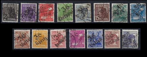 SBZ Handstempel Bezirk 36, Mi 166-180 VII ° gepr. Dr. Modry BPP