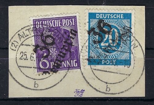 SBZ Handstempel Bezirk 36, Mi 167+ Ic °, Briefstück, Ballschmidt BPP