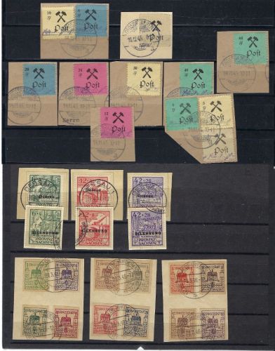 C) Lokalausgaben 1945-49, gest. partie, Bogen/Briefstücke/Marken