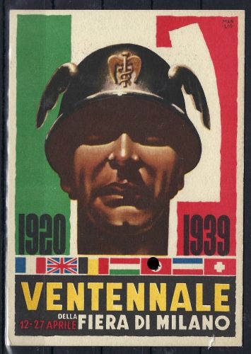 Italien, Messekarte "Ventennale Fiera di Milano" 1939, ungebraucht