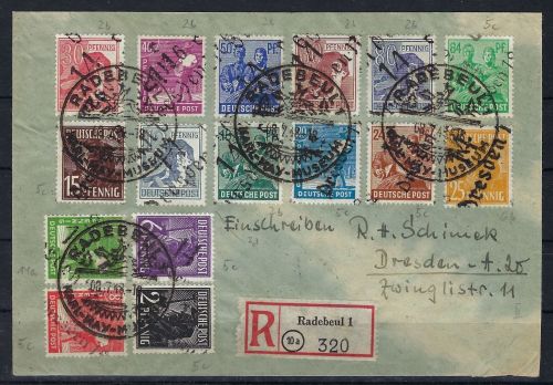 SBZ Handstempel Bezirk 14, Mi 166-81 II ° Satzbrief gp. Dr. Böheim BPP