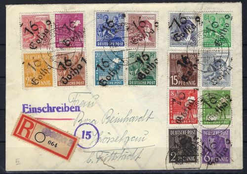 SBZ Handstempel Bezirk 16, Mi 166-81 III° Satzbrief gp. Dr. Böheim BPP