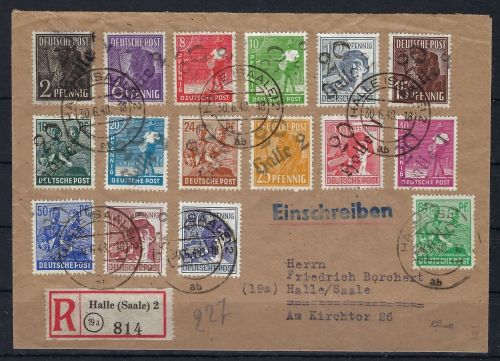 SBZ Handstempel Bezirk 20, Mi 166-81 IV ° Satzbrief gp. Dr. Böheim BPP