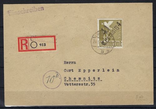 SBZ Handstempel Bezirk 41, Mi II a b Einschreiben, gepr. Böheim BPP