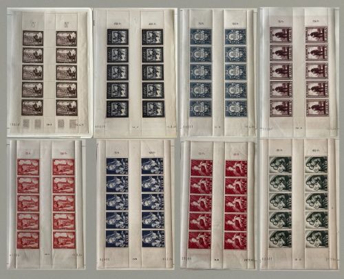 Saarland 1947-1959, postfrische Bogensammlung aus Mi 305- 361, ME 720€