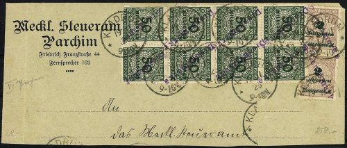 DR Dienst-Kontrollaufdruck, Mecklenburg-Notausgaben, Mi 32A+37A ∆