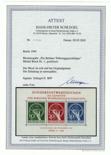 Berlin, Block 1 ** mit PF III in Luxusqualität