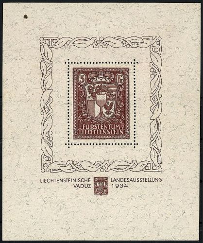 Liechtenstein Block 1 * mit Falzspuren, Blockmarke einwandfrei