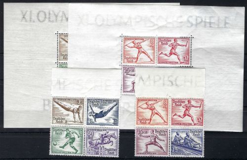 DR 1936, Block 5 - 6 X ** plus Blockmarken zusammenhängend (CC