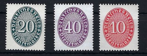 DR Dienstmarken, mi 119 y, 121 y, 123 y je ** und einwandfrei (CC
