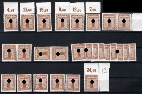 DR Dienstmarken, Mi 163 y (27) mit 7 Oberrändern, ME 10.850€ (CC