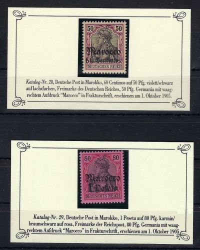 DAP Marokko Mi 28 - 29 ** auf Sieger Sammelkätchen, einwandfrei (CC