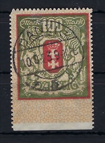 Danzig Mi 101 y ° gep. Infla Berlin und Dr. Oechsner BPP (CC