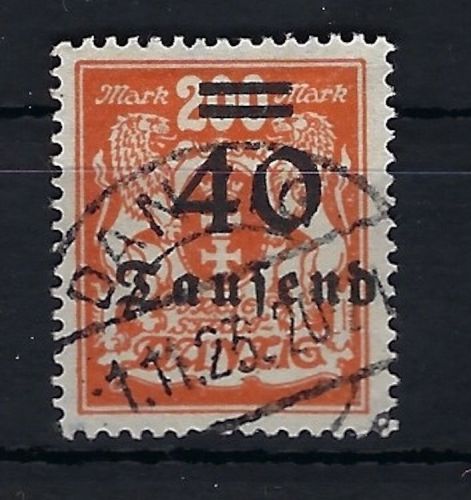 Danzig Mi 158 ° gp. Infla Berlin und Dr. Oechsner BPP, einwandfrei (CC