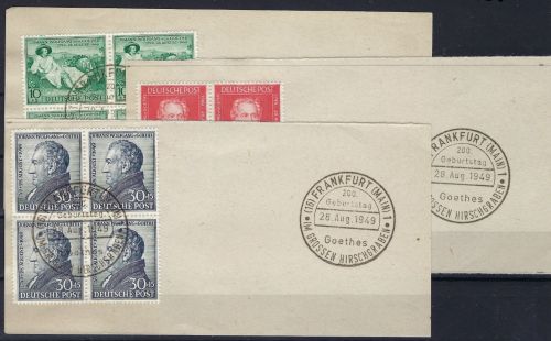 Bizone, Goethe Serie Mi 108 - 110 VB mit SoSt (CC