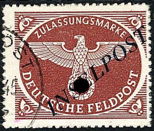 DR Feldpost / Inselpost Mi 10 B d °, gep. Müller BPP ME 500€