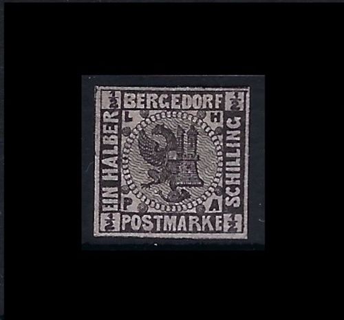 Bergedorf Probe, Mi I * Erstfalz mit Originalgummi, ME 600€, Signiert