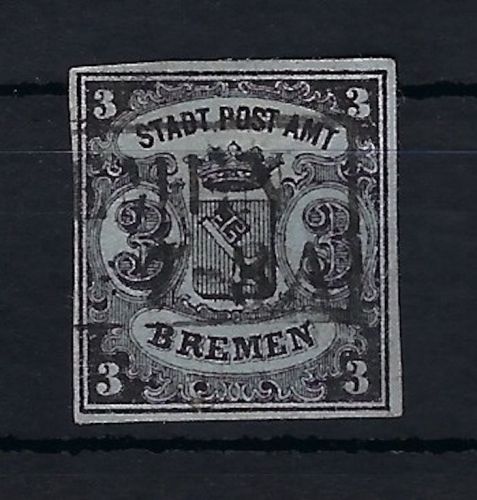 Bremen Mi 1 y ° vollrandig, ME 350€