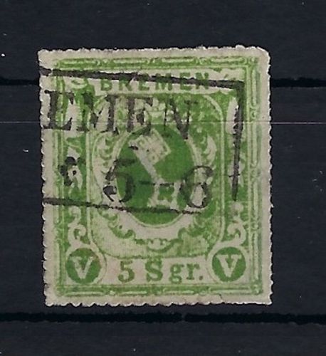 Bremen Mi 9 a ° , mit Einschränkung, signiert, ME 250€